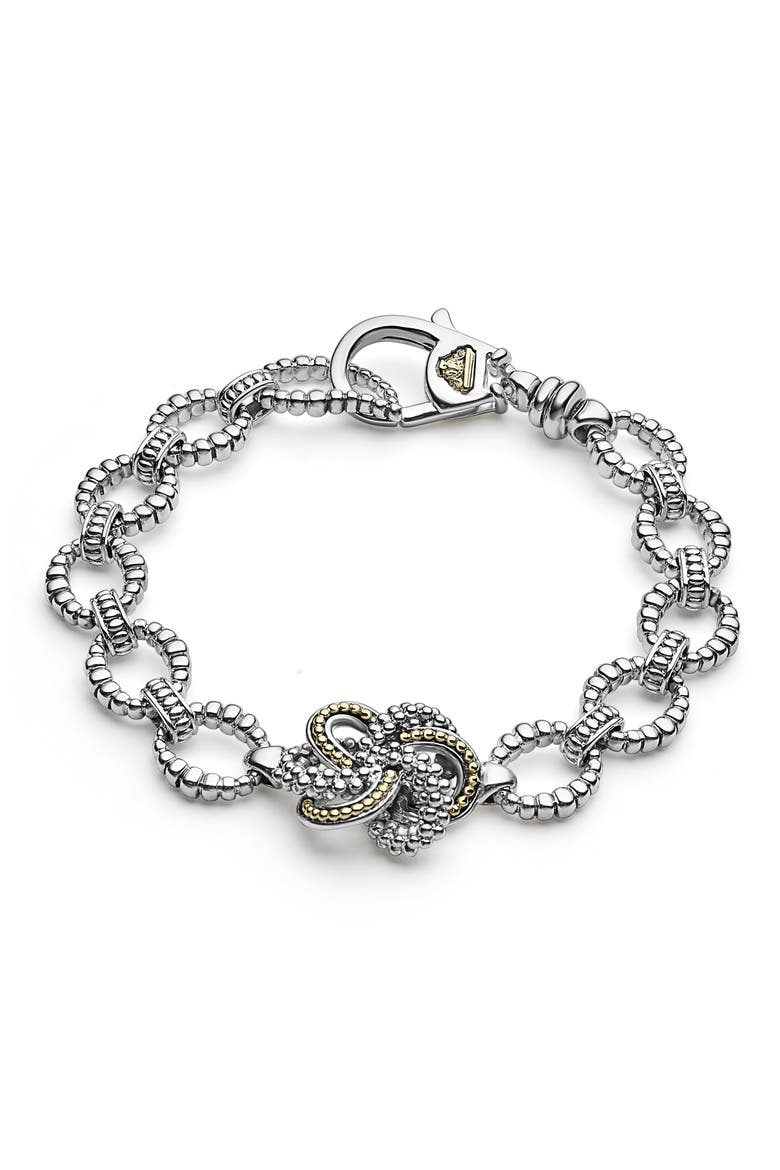 Love Knot Pendant Bracelet, Alternate, color, TWO-TONE