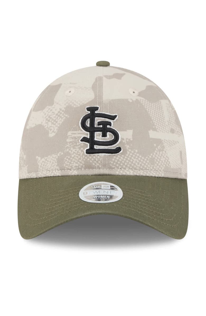 New Era Women's New Era Light Beige/Olive St. Louis Cardinals 2025 Armed Forces Day 9TWENTY Adjustable Hat, Alternate, color, Light Beige