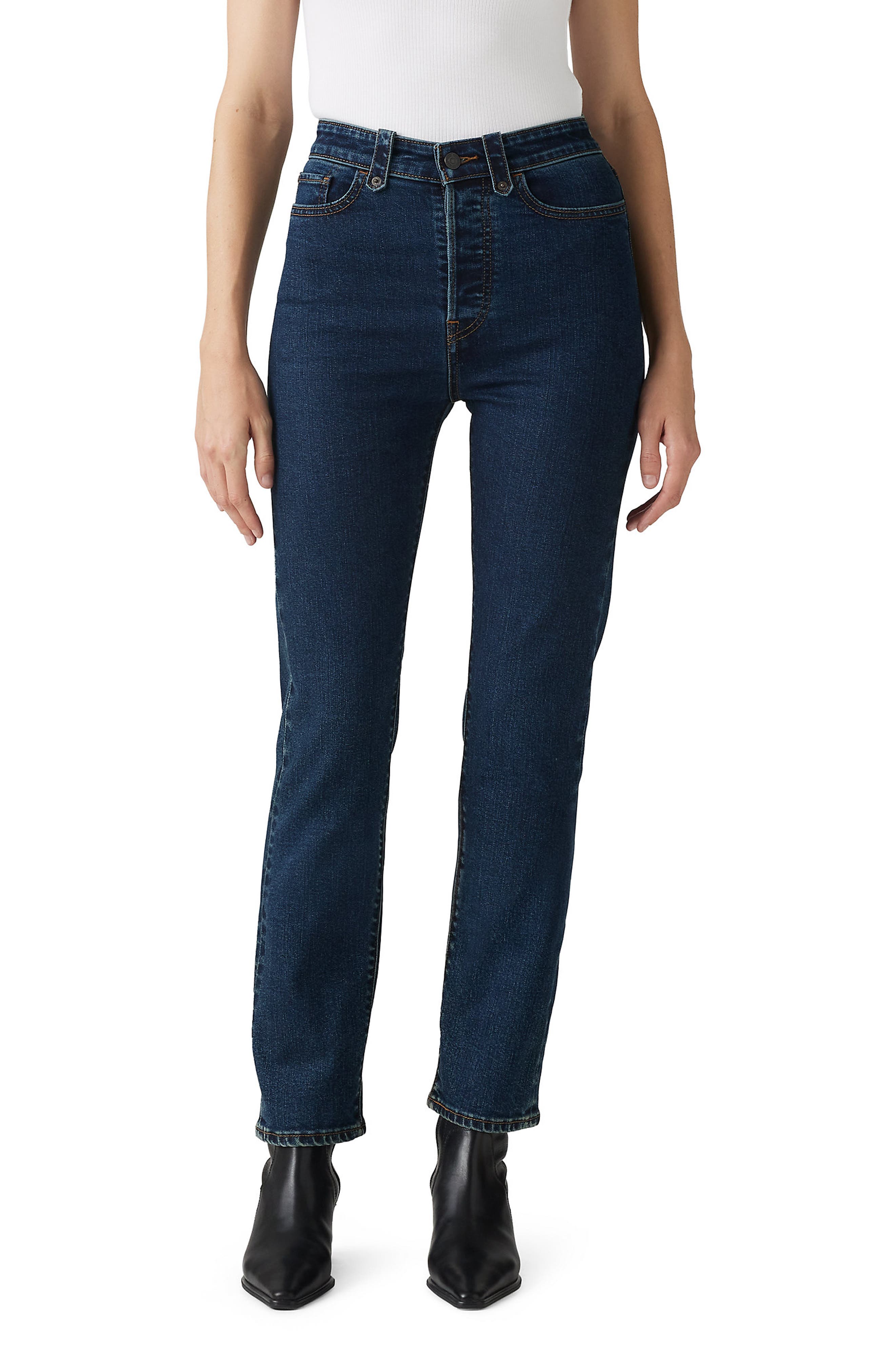 Levi's Wedgie Western High Waist Ankle Straight Leg Jeans