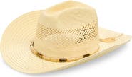 Vince Camuto Stone Trim Straw Cowboy Hat