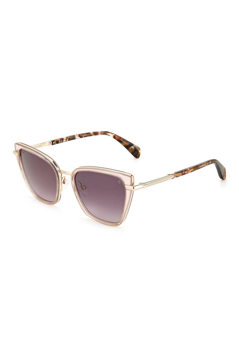 56mm Gradient Cat Eye Sunglasses, Alternate, color, BEIGE / BURGUNDY SHADED