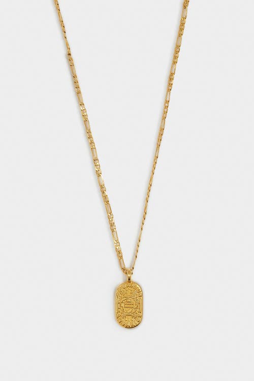 Katie Loxton 'aquarius' Waterproof Gold Zodiac Necklace In Brown