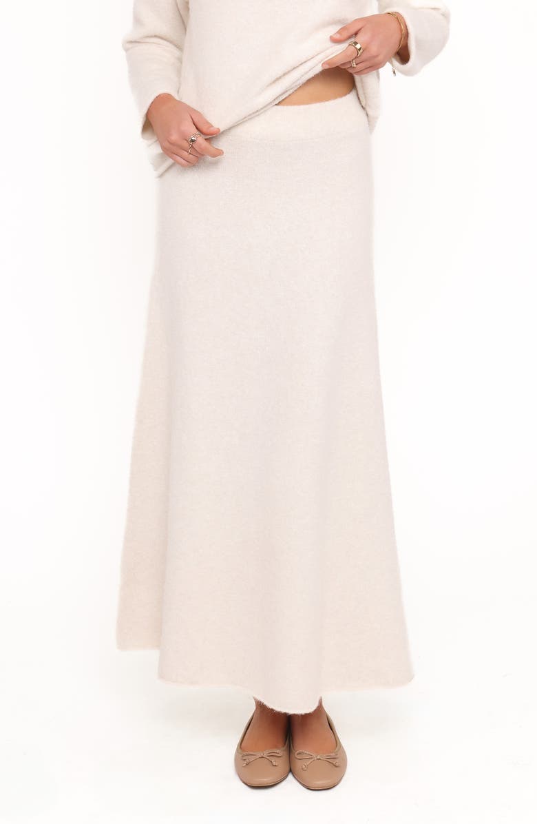 Petal & Pup Willis Maxi Sweater Skirt, Main, color, Cream