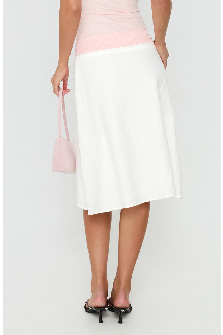 Such Delight Linen Blend Midi Skirt, Alternate, color, WHITE