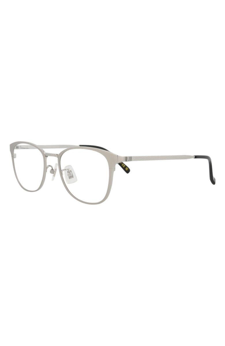 Dunhill 51mm Round Novelty Optical Glasses, Alternate, color, Silver Transparent
