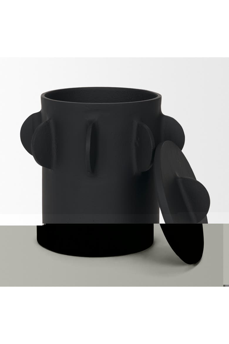 Deacon Metal Canister with Sculptural Handles, Alternate, color, Black