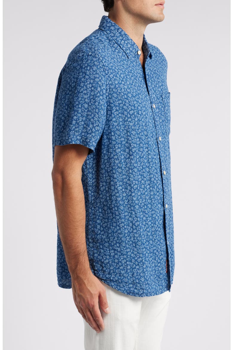 Laguna Short Sleeve Linen Shirt, Alternate, color, OCEANA DITSY
