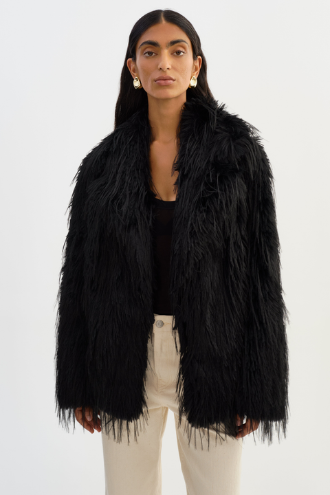Isla | Faux Fur Belted Coat