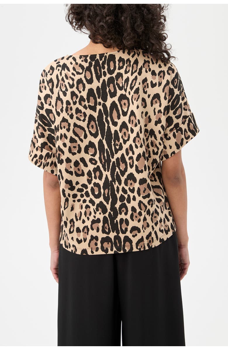 Trina Turk Stagehands Short Sleeve Leopard Top, Alternate, color,