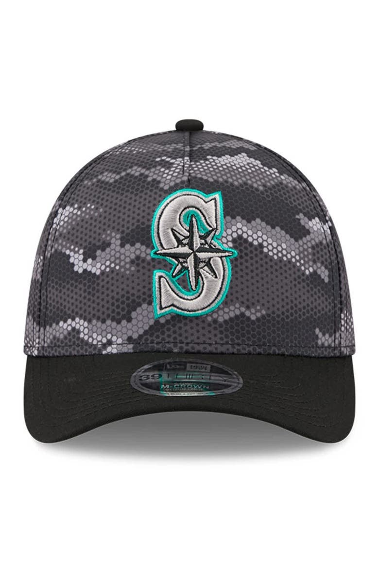 New Era Men's New Era Black Seattle Mariners Camo 39THIRTY A-Frame Flex Hat, Alternate, color, Black