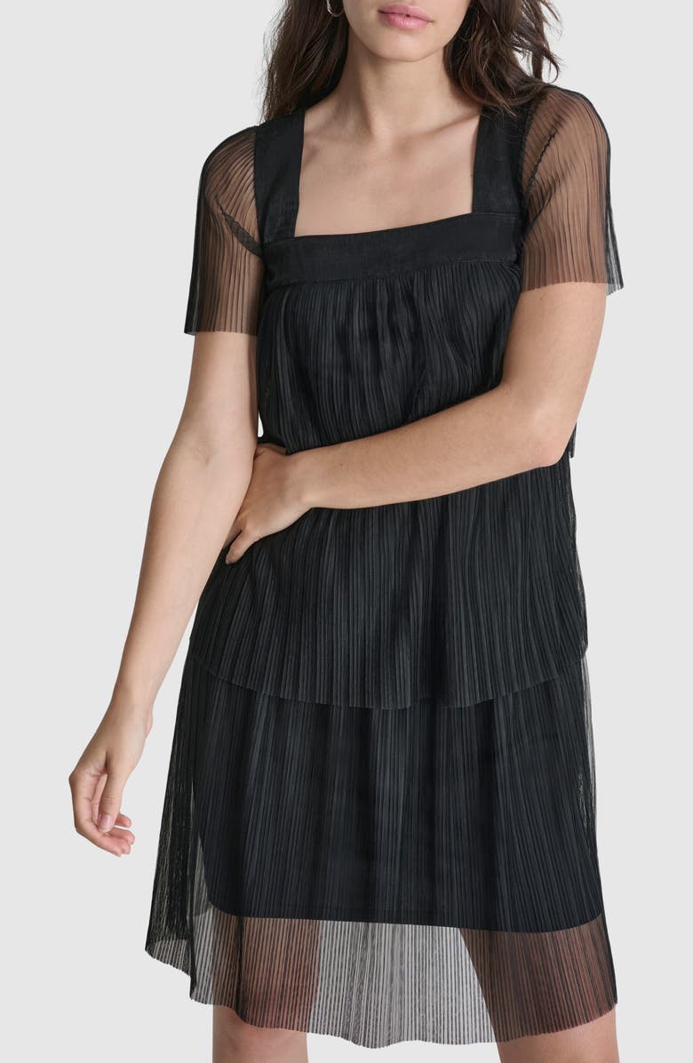 DKNY Plissé Shift Dress, Alternate, color, 
