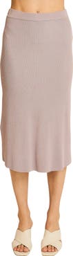 WISHLIST Rib Knit Midi Skirt