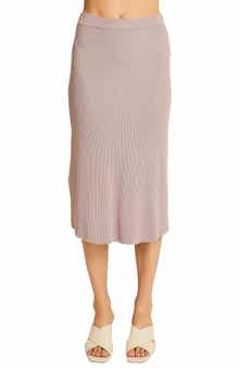 WISHLIST Rib Knit Midi Skirt