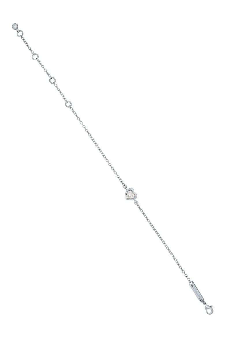 Hansa Crystal Heart Bracelet, Alternate, color, SILVER TONE CLEAR CRYSTAL