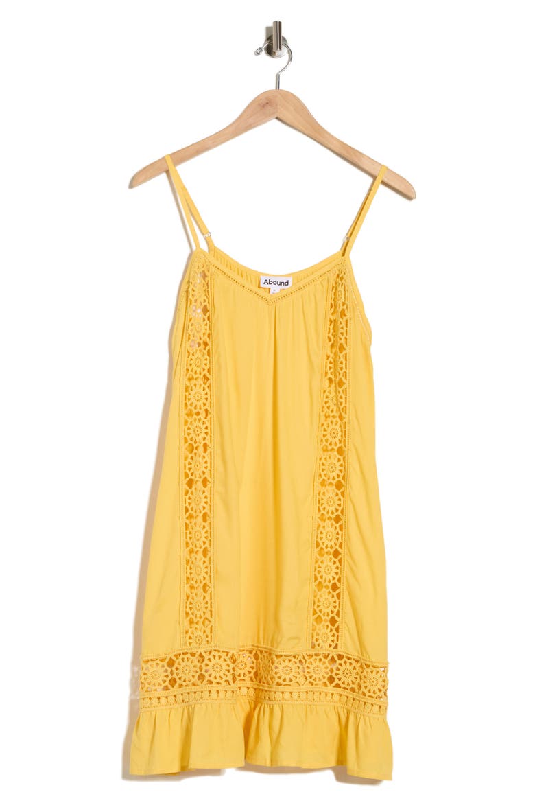 Open Knit Inset Minidress, Alternate, color, YELLOW STARFRUIT