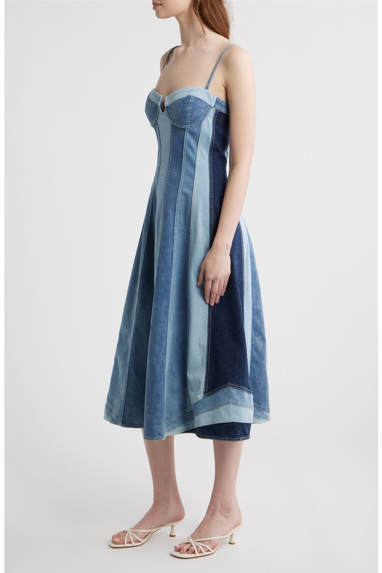 Mackensie Denim Dress, Alternate, color, PANELED DENIM