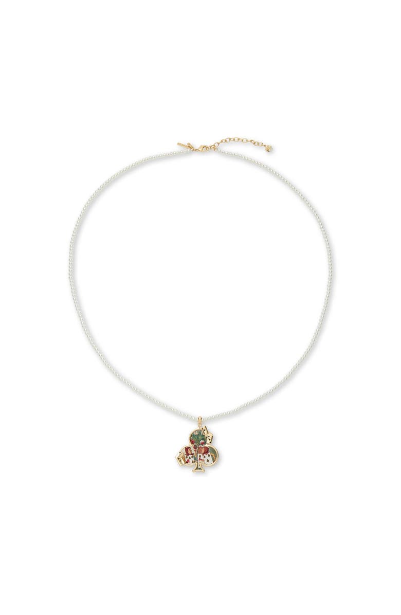 Lele Sadoughi The Nursery Alice Playing Cards Necklace, Alternate, color, Gold