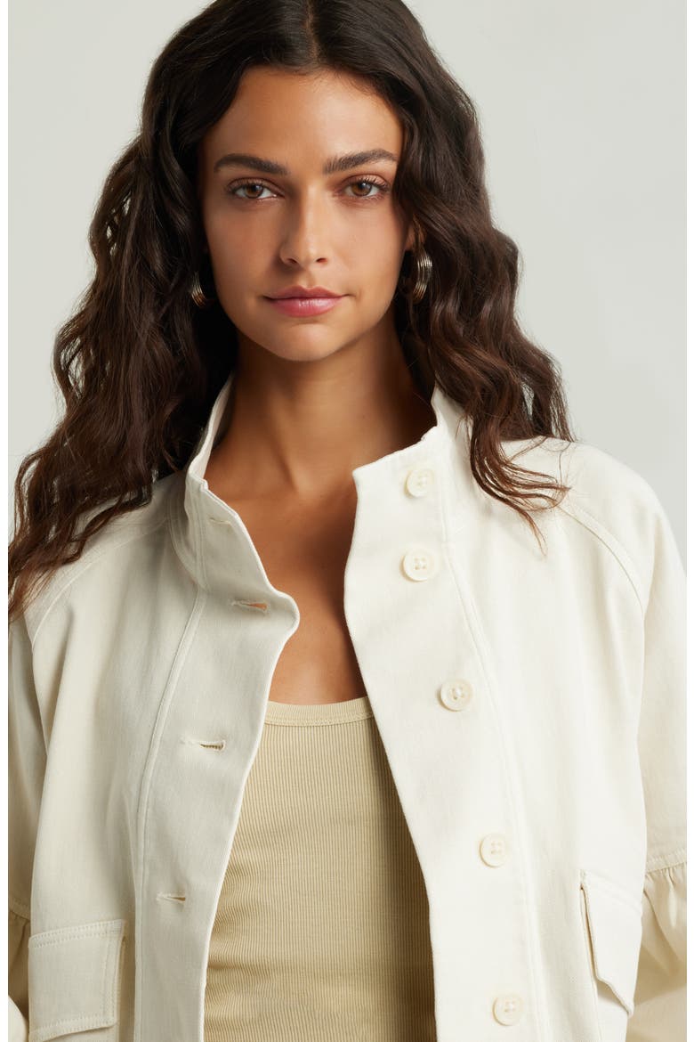 Blouson Twill Utility Jacket, Alternate, color, IVORY DOVE