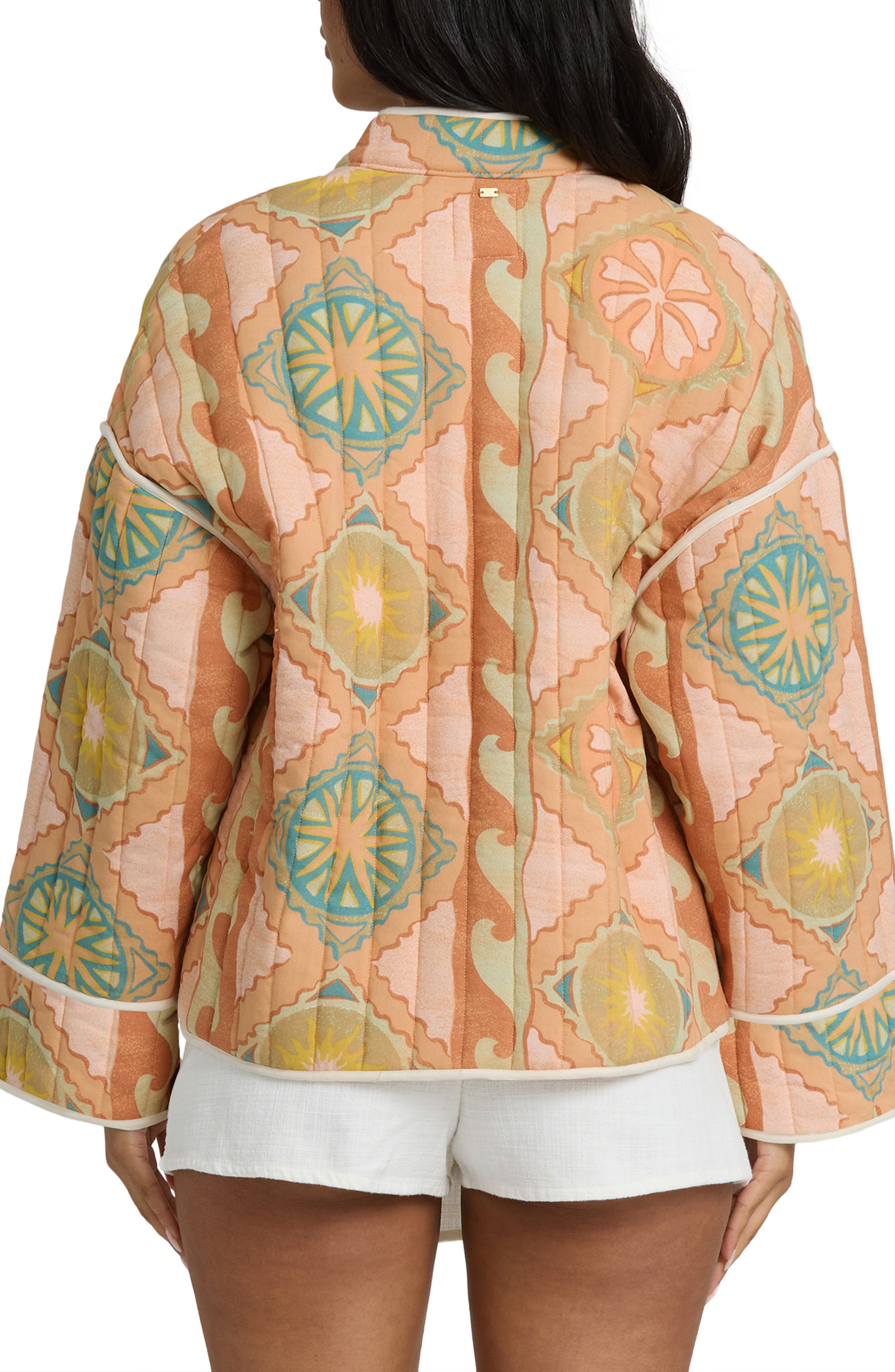 Folk Story Abstract Oversize Quilted Jacket - image 2
