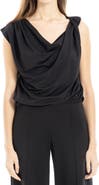 MAX STUDIO Cowl Neck Cap Sleeve Draped Top