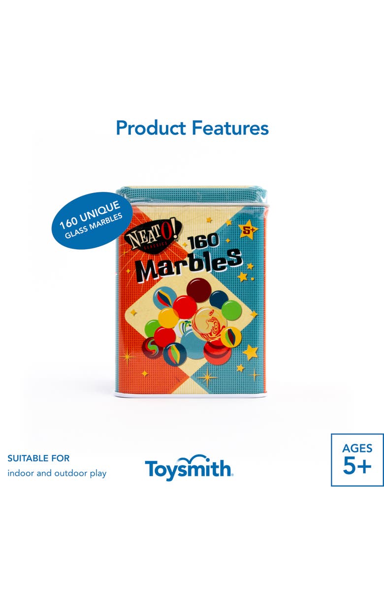 Toysmith Neato Classics 160 Marbles In A Tin Box, Alternate, color, Multicolored