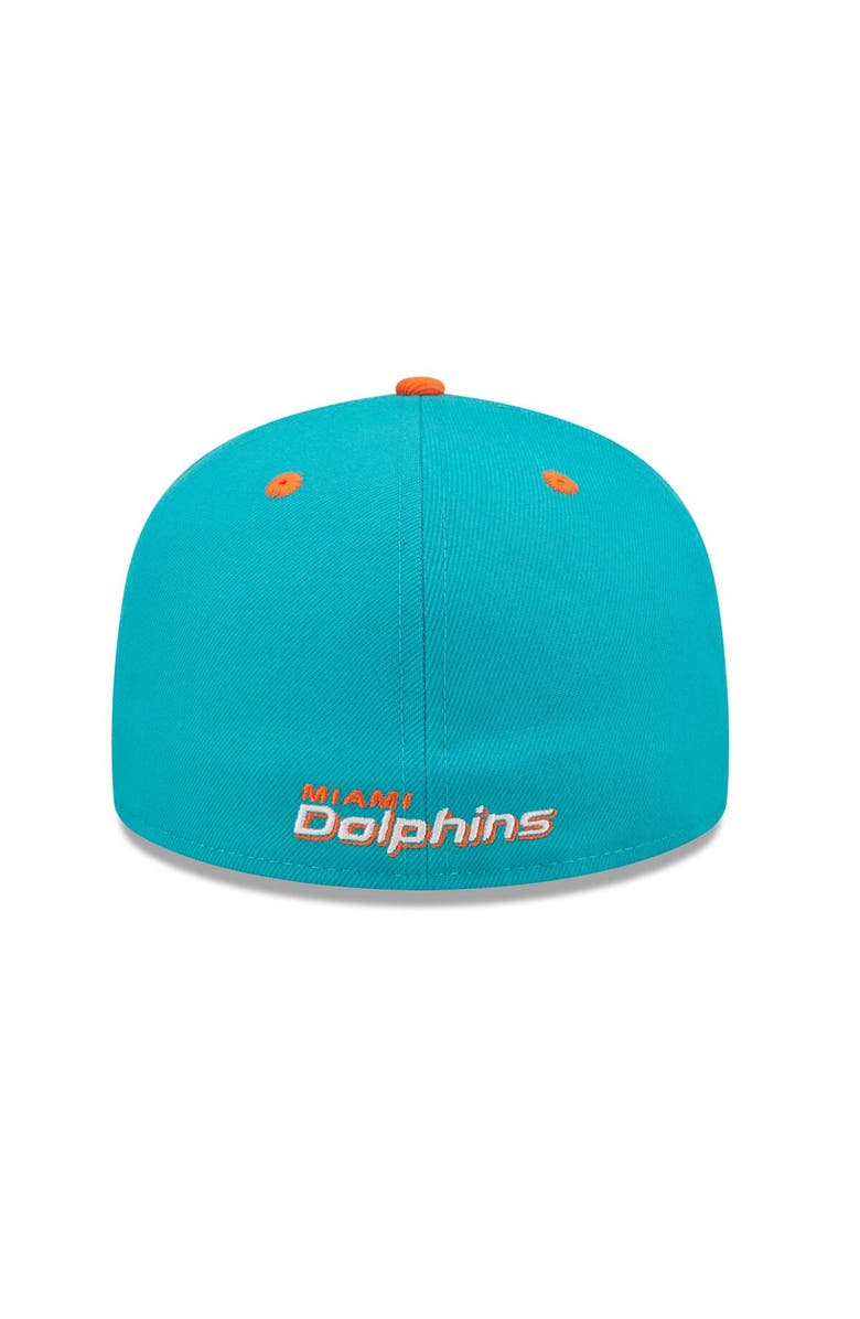 New Era Men's New Era  Aqua/Orange Miami Dolphins Flipside 2Tone 59FIFTY Fitted Hat, Alternate, color, 