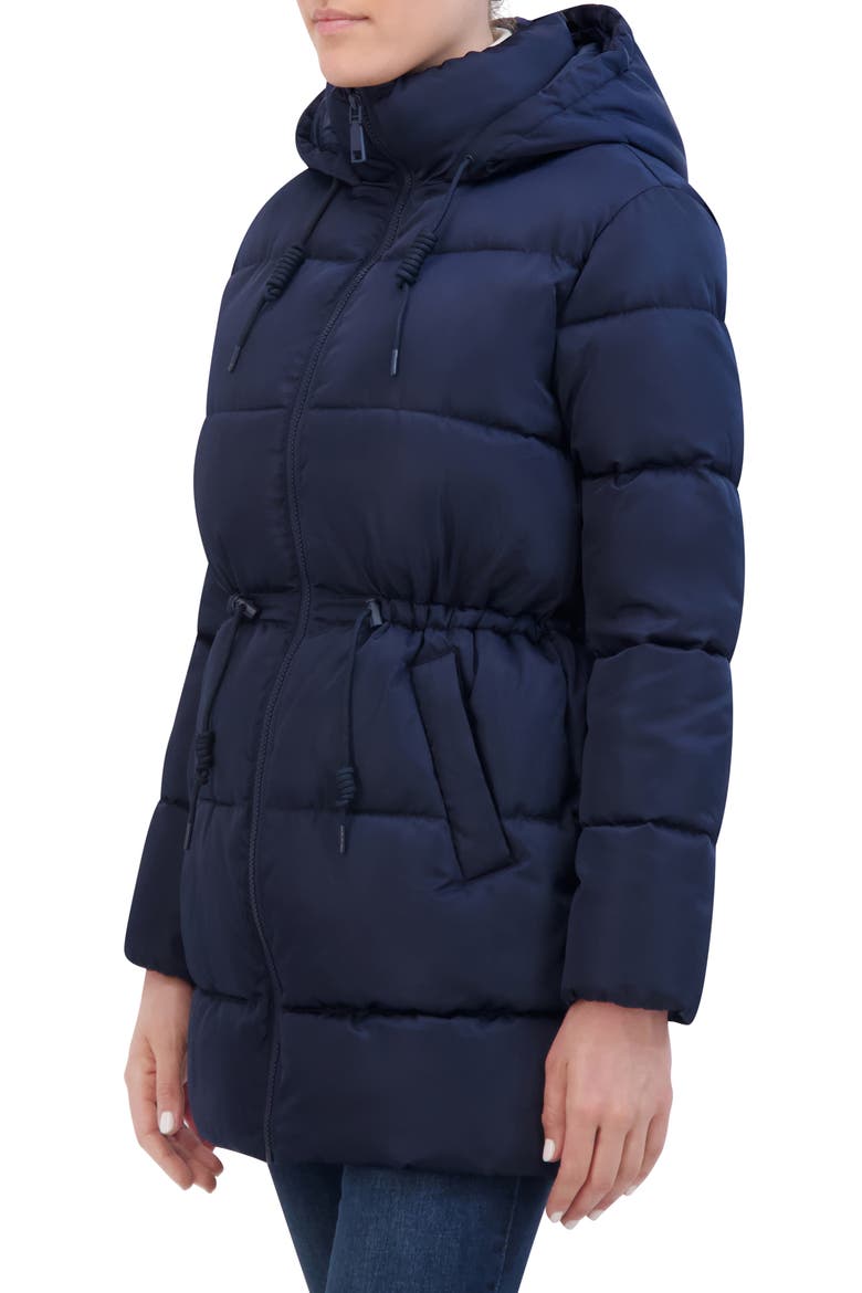 Water Repellent Quilted Coat, Alternate, color, NAVY