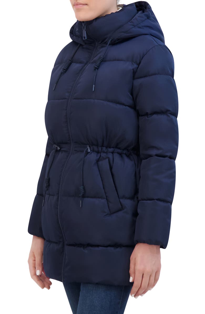 Rebecca Minkoff Water Repellent Quilted Coat, Alternate, color, Navy
