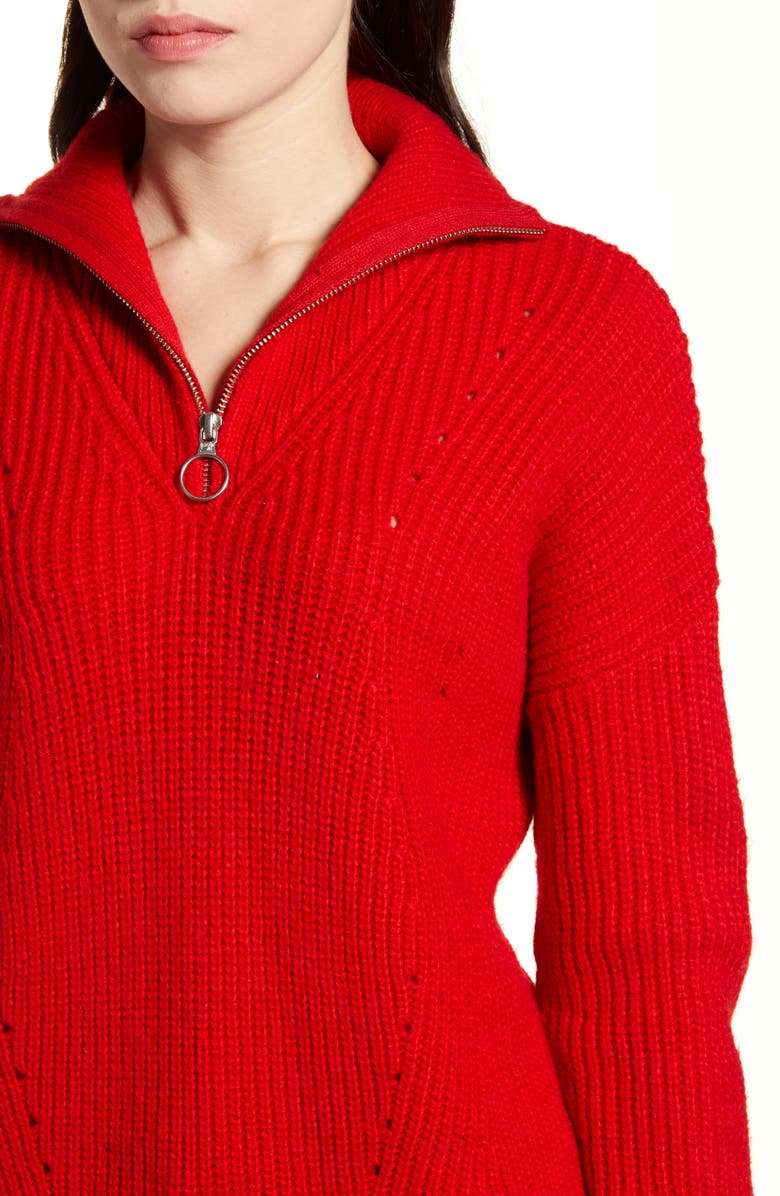 Scotch & Soda Knit Front Zip Turtleneck Sweater, Alternate, color,