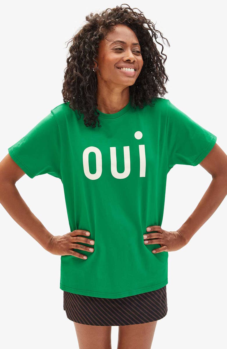 Clare V. Original Oui Graphic T-Shirt, Alternate, color, Green Apple