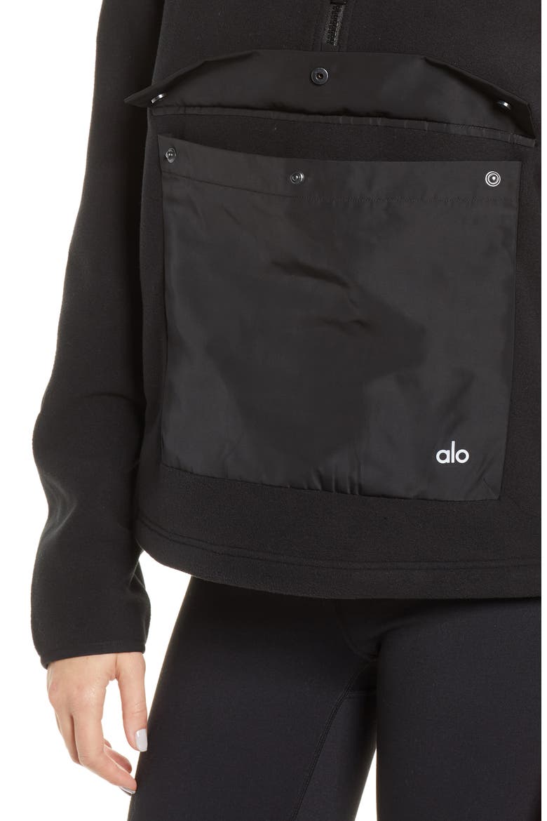 Blackcomb Polar Fleece Half Zip Pullover, Alternate, color, BLACK