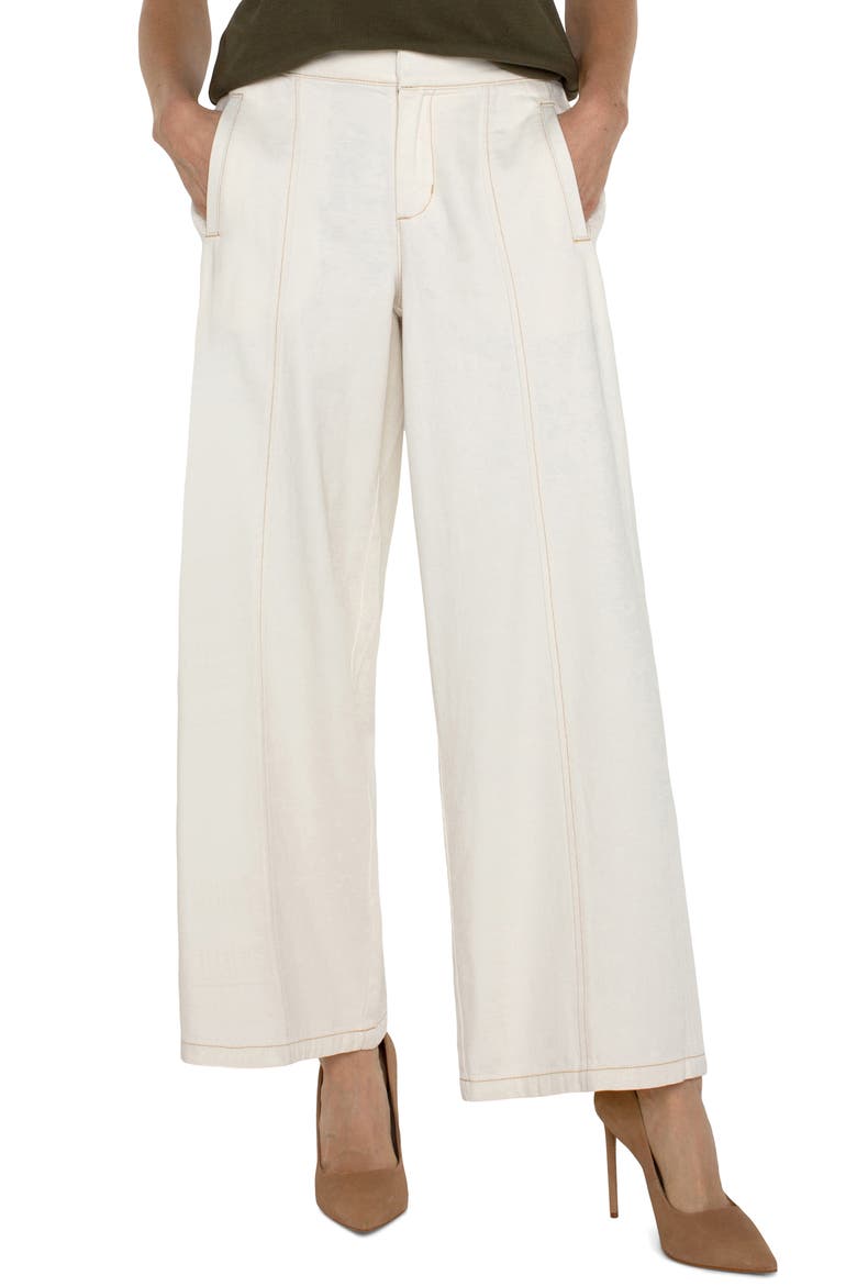 Cotton Blend Crop Wide Leg Pants, Main, color, ANTIQUE ECRU