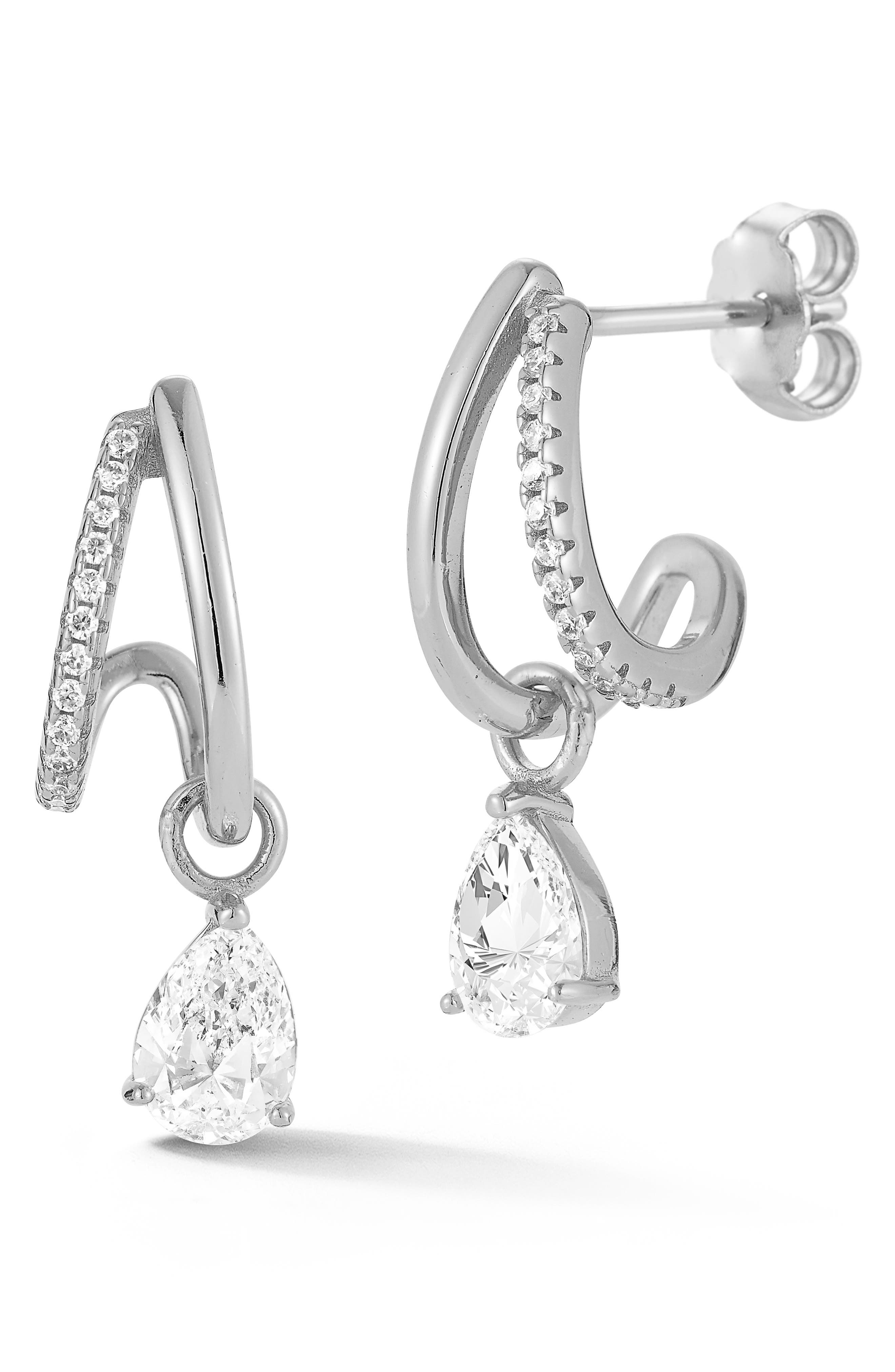 Moissanite Teardrop Drop Earrings