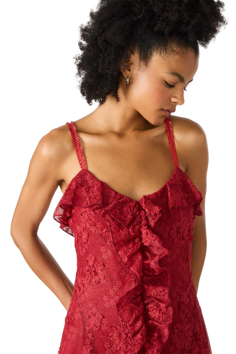 Irisia Ruffle Lace Maxi Dress, Alternate, color, PURPLE WINE