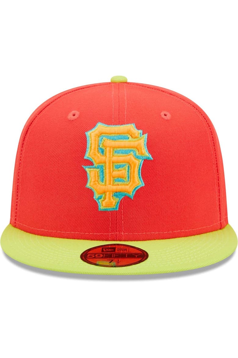 Men's New Era Red/Neon Green San Francisco Giants   Lava Highlighter Combo 59FIFTY Fitted Hat, Alternate, color, Red