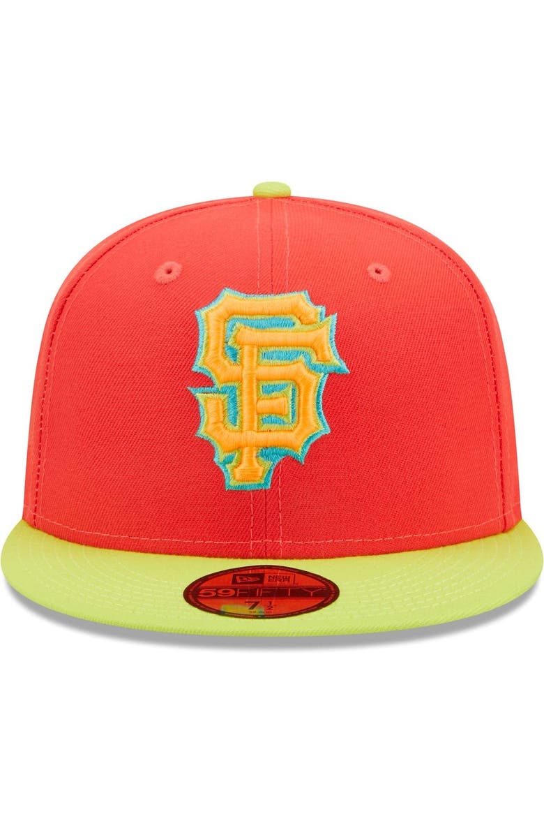 New Era Men's New Era Red/Neon Green San Francisco Giants Lava Highlighter Combo 59FIFTY Fitted Hat, Alternate, color, Red