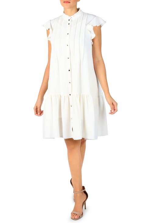 Ruffle Pleated Shift Dress