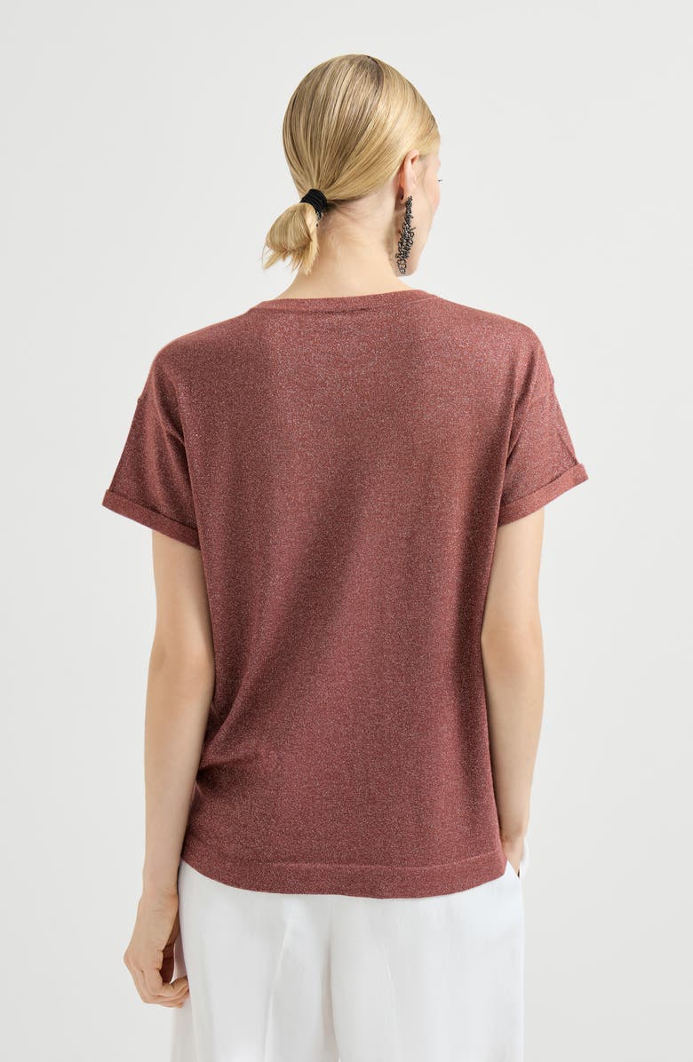 Brunello Cucinelli Cashmere and silk lightweight sweater, Alternate, color, Orange