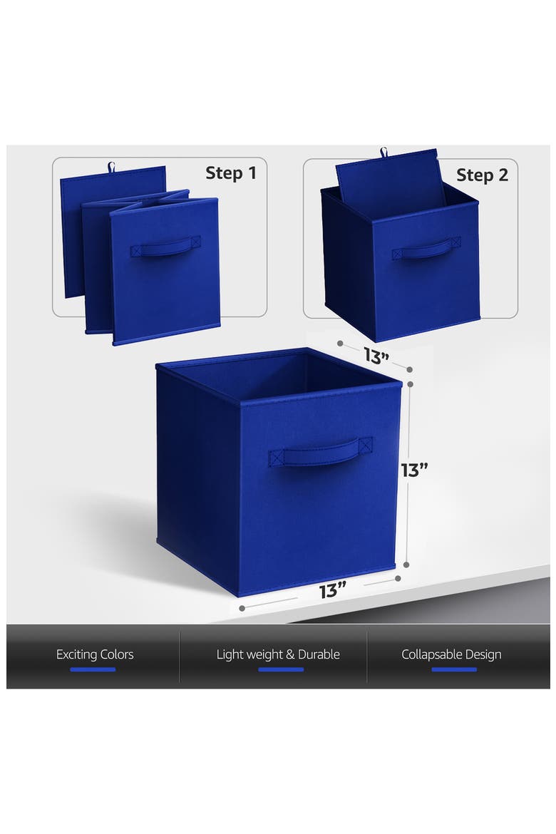12-Pack Collapsible Storage Cube, Alternate, color, DEEP RAINBLOW