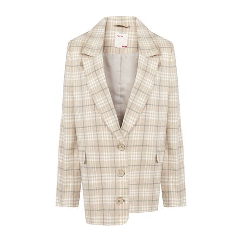 Linen Blend Free Heaven Multicolor Checked Blazer