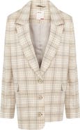PCFG Linen Blend Free Heaven Multicolor Checked Blazer