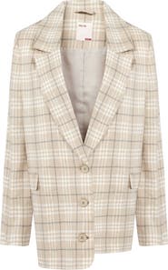 PCFG Linen Blend Free Heaven Multicolor Checked Blazer