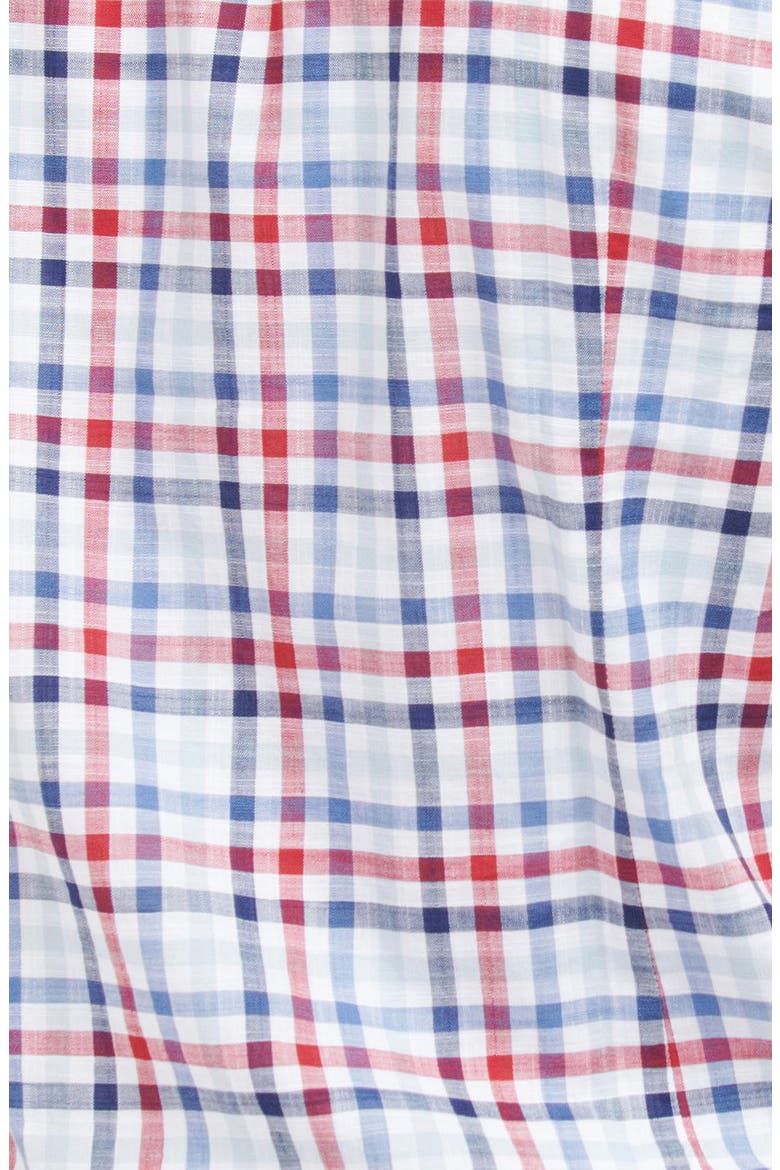Kinson Tailored Fit Short Sleeve Button-Down Shirt, Alternate, color, RED