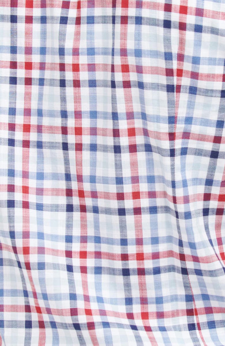 Barbour Kinson Tailored Fit Short Sleeve Button-Down Shirt, Alternate, color, Red