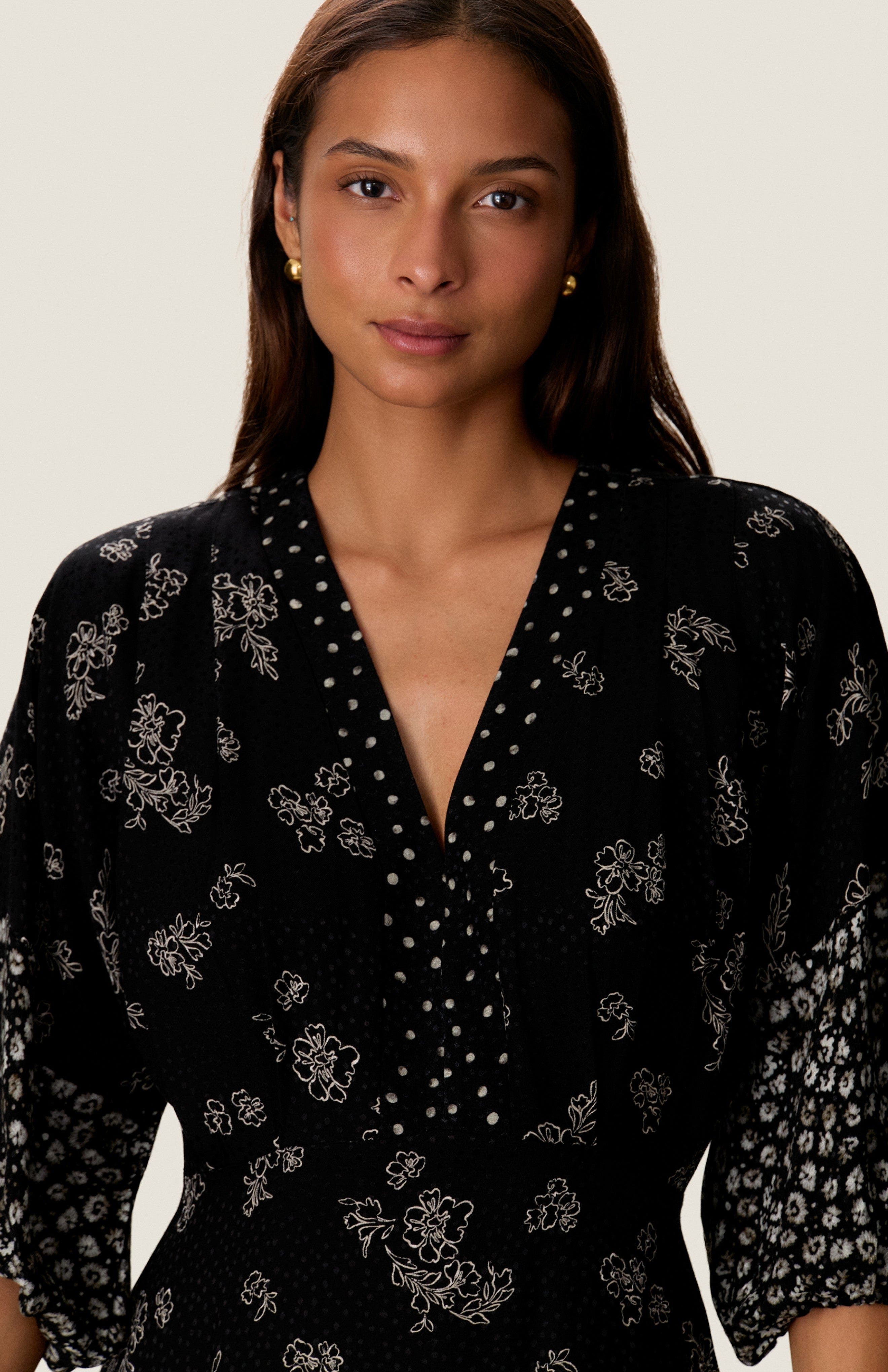 Rebecca Taylor Poppy Print Mix Dress (Women) | Nordstrom