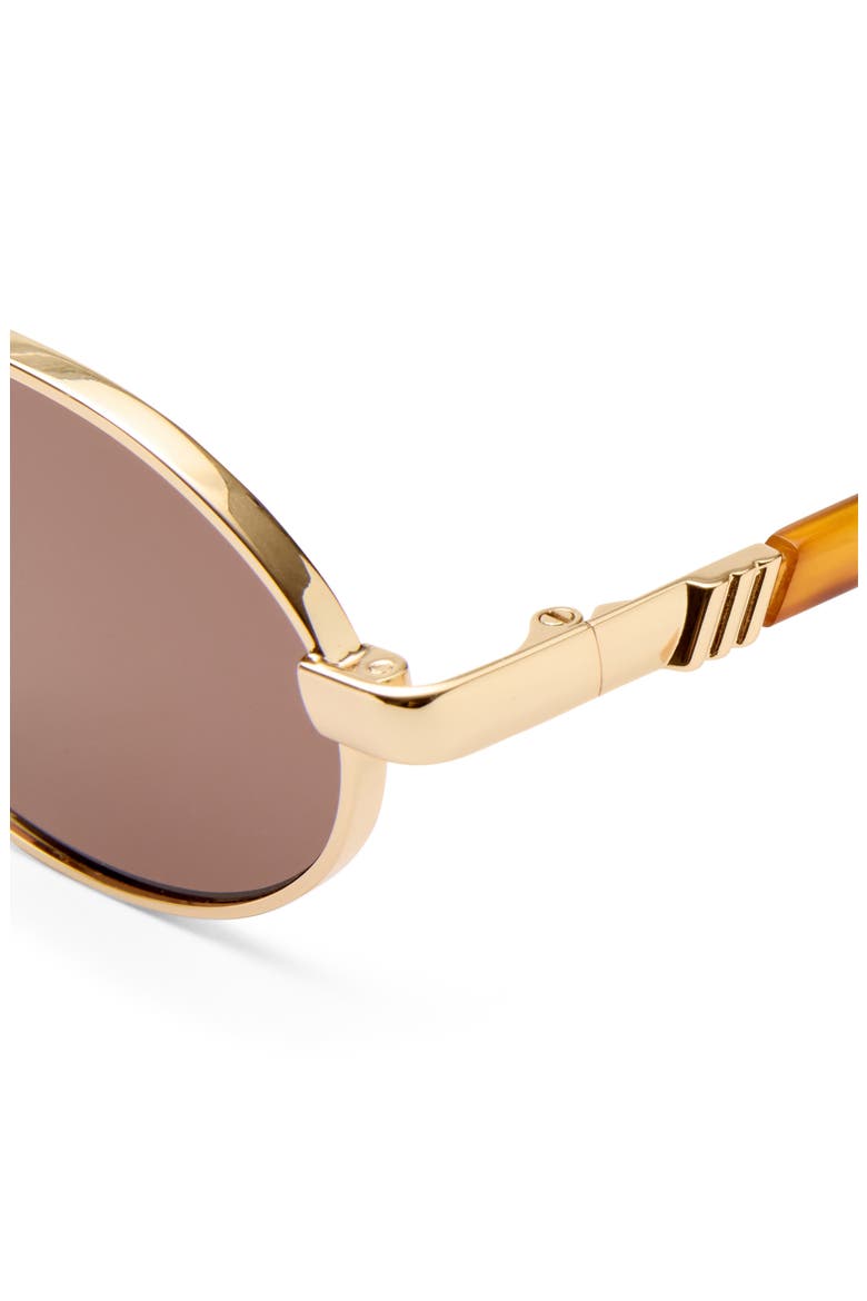 55mm Icicle Oval Sunglasses, Alternate, color, BRIGHT GOLD / SMOKEY BROWN