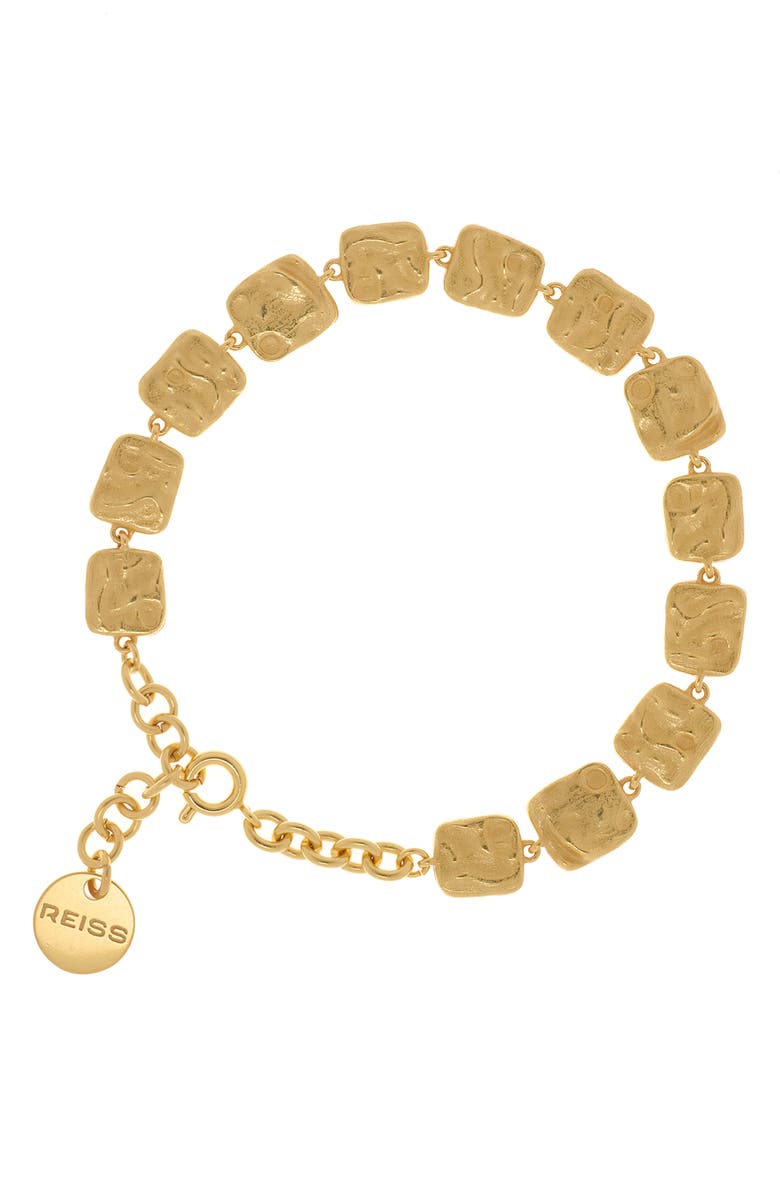 Reiss Millie Molten Square Bracelet, Main, color, Gold Tone