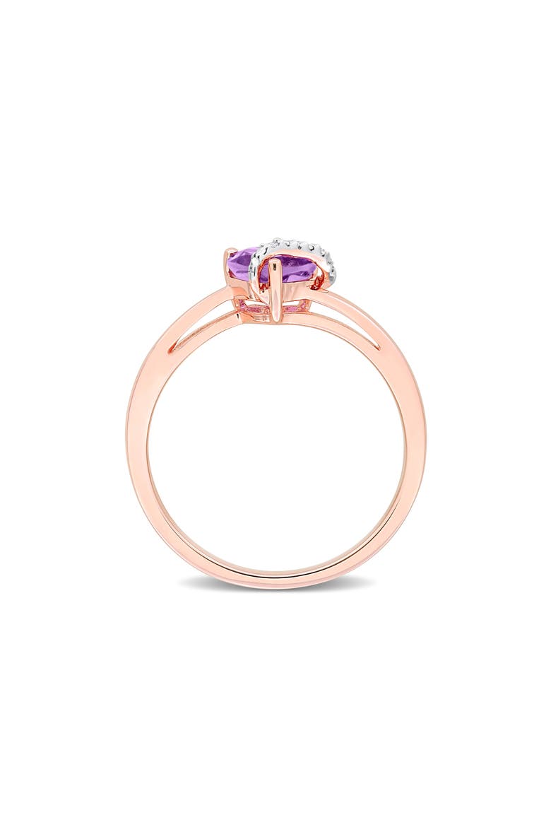 Heart Amethyst & Diamond Ring - 0.009ct., Alternate, color, PURPLE