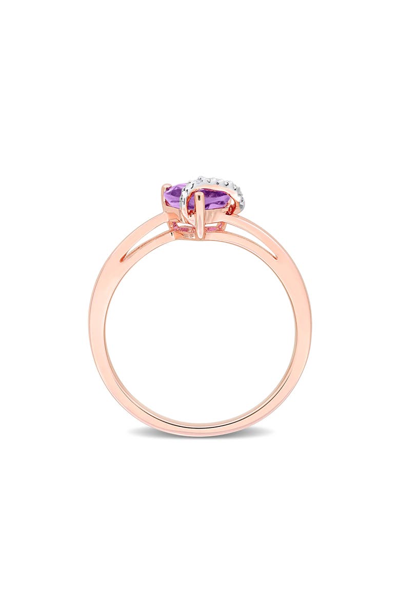 DELMAR Heart Amethyst & Diamond Ring - 0.009ct., Alternate, color, Purple