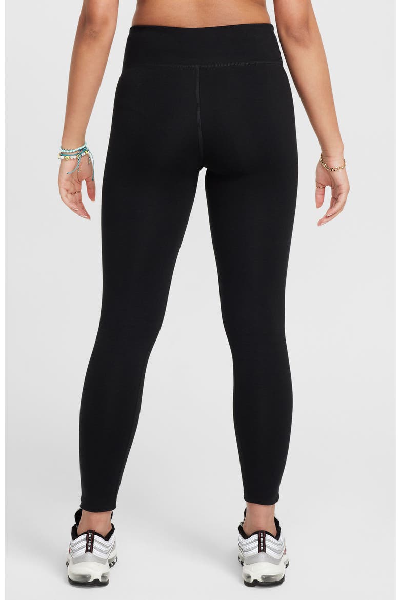 Kids' Sportswear Classics High Waist Leggings, Alternate, color, BLACK/ WHITE